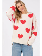 Load image into Gallery viewer, Oversized Valentine Heart Sweater
