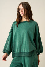 Load image into Gallery viewer, Mineral Wash Lace Panel Sweatshirt &amp; Pant Set
