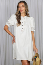 Load image into Gallery viewer, Ruffled Button Placket Cotton Dress
