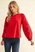 Load image into Gallery viewer, Long Sleeve Lace Detail Top
