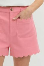 Load image into Gallery viewer, Pink Scallop Trim Shorts
