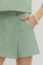 Load image into Gallery viewer, Green Stripe Sleeveless Top &amp; Skort Set
