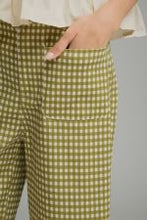 Load image into Gallery viewer, Gingham Pants with Ruffle Hem
