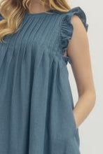 Load image into Gallery viewer, Denim Ruffle Sleeve Mini Dress

