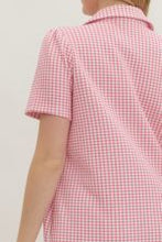 Load image into Gallery viewer, Pink Gingham Short Sleeve Mini Dress
