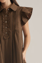 Load image into Gallery viewer, Gingham Ruffle Sleeve Mini Dress
