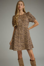 Load image into Gallery viewer, Animal Print Short Sleeve Mini Dress
