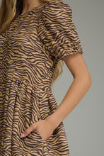 Load image into Gallery viewer, Animal Print Short Sleeve Mini Dress
