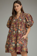 Load image into Gallery viewer, Floral Print Short Puff Sleeve Mini Dress
