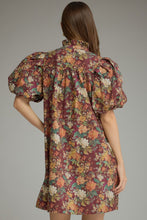 Load image into Gallery viewer, Floral Print Short Puff Sleeve Mini Dress
