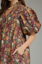 Load image into Gallery viewer, Floral Print Short Puff Sleeve Mini Dress
