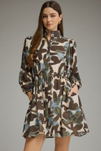 Load image into Gallery viewer, Printed 3/4 Balloon Sleeve Mini Dress
