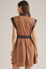 Load image into Gallery viewer, Sleeveless Mini Dress with Shirt Collar
