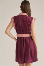Load image into Gallery viewer, Sleeveless Mini Dress with Shirt Collar
