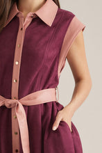 Load image into Gallery viewer, Sleeveless Mini Dress with Shirt Collar
