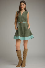 Load image into Gallery viewer, Belted Faux Suede V Neck Mini Dress
