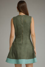 Load image into Gallery viewer, Belted Faux Suede V Neck Mini Dress
