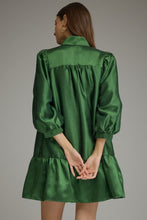 Load image into Gallery viewer, Solid Metallic Balloon Sleeve Mini Dress
