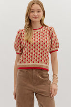 Load image into Gallery viewer, Camel Abstract Pattern Short Sleeve Top

