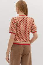 Load image into Gallery viewer, Camel Abstract Pattern Short Sleeve Top

