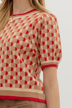 Load image into Gallery viewer, Camel Abstract Pattern Short Sleeve Top

