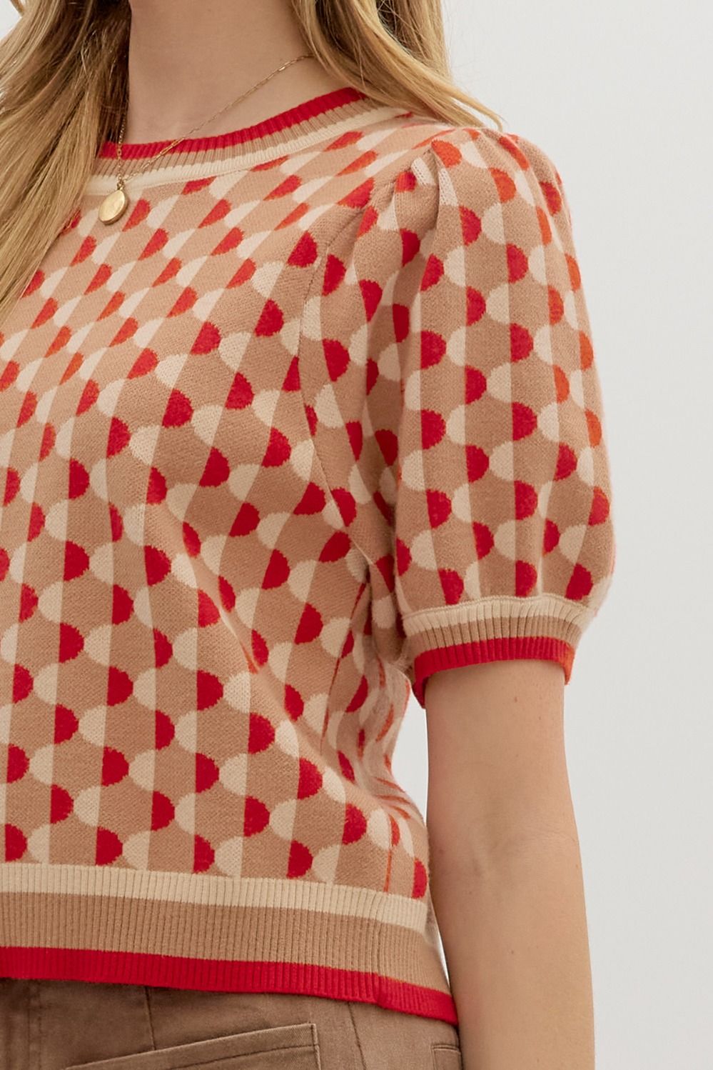 Abstract Pattern Short Sleeve Top