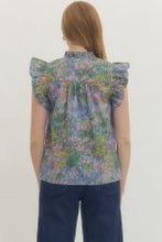 Load image into Gallery viewer, Floral Sleeve Ruffle Print Top
