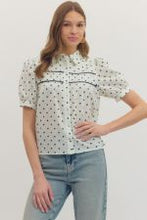 Load image into Gallery viewer, Polka Dot Puff Short Sleeve Top
