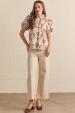 Load image into Gallery viewer, Floral Eyelet Short Puff Sleeve Top
