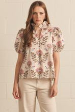 Load image into Gallery viewer, Floral Eyelet Short Puff Sleeve Top
