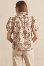 Load image into Gallery viewer, Floral Eyelet Short Puff Sleeve Top
