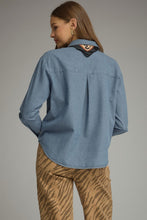 Load image into Gallery viewer, Long Sleeve Solid Denim Top with Shirt Collar
