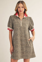 Load image into Gallery viewer, Leopard Print Color Band Trim Dress
