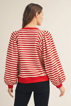 Load image into Gallery viewer, Long Puff Sleeve Stripe Top
