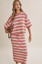 Load image into Gallery viewer, Weekend in Cannes Relaxed Stripe Sweater Top &amp; Skirt Set
