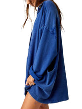 Load image into Gallery viewer, FP Willow Polo Top in Rinsed Cobalt
