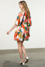 Load image into Gallery viewer, Abstract Watercolor Puff Sleeve Dress
