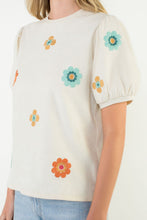 Load image into Gallery viewer, Cream Suede Flower Embroidered Top
