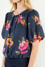 Load image into Gallery viewer, Navy Flowy Floral Top
