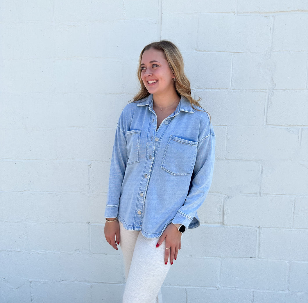 All Day Knit Denim Jacket Washed Indigo