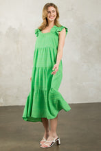 Load image into Gallery viewer, Kelly Green Textured Tiered Maxi Dress
