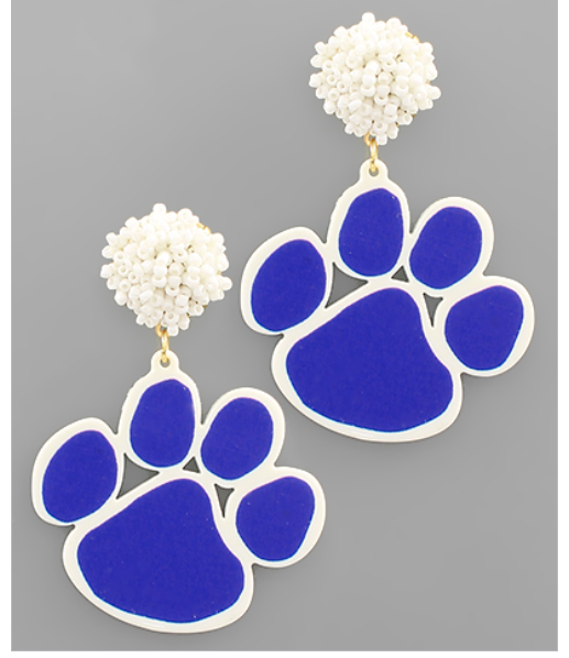 Acrylic Paw & Pompom Earrings