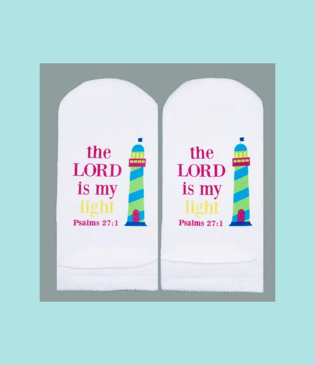 Psalm 27:1 the Lord is my LIGHT Socks