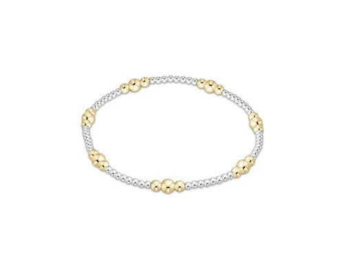 Classic Purpose Pattern Bead Bracelet - Mixed Metal