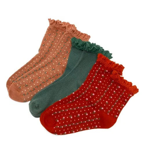 Merry & Bright Ruffle Socks 3-Pack