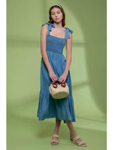 Load image into Gallery viewer, Chambray Smocked Midi Dress
