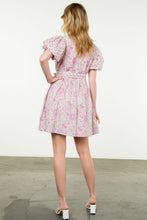 Load image into Gallery viewer, Pink Puff Sleeve Floral Dress
