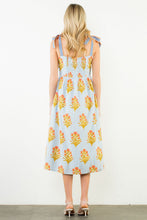 Load image into Gallery viewer, Tie Straps Floral Pattern Button Down Dress
