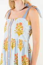 Load image into Gallery viewer, Tie Straps Floral Pattern Button Down Dress
