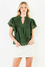 Load image into Gallery viewer, V Neck Flutters Cut Out Top
